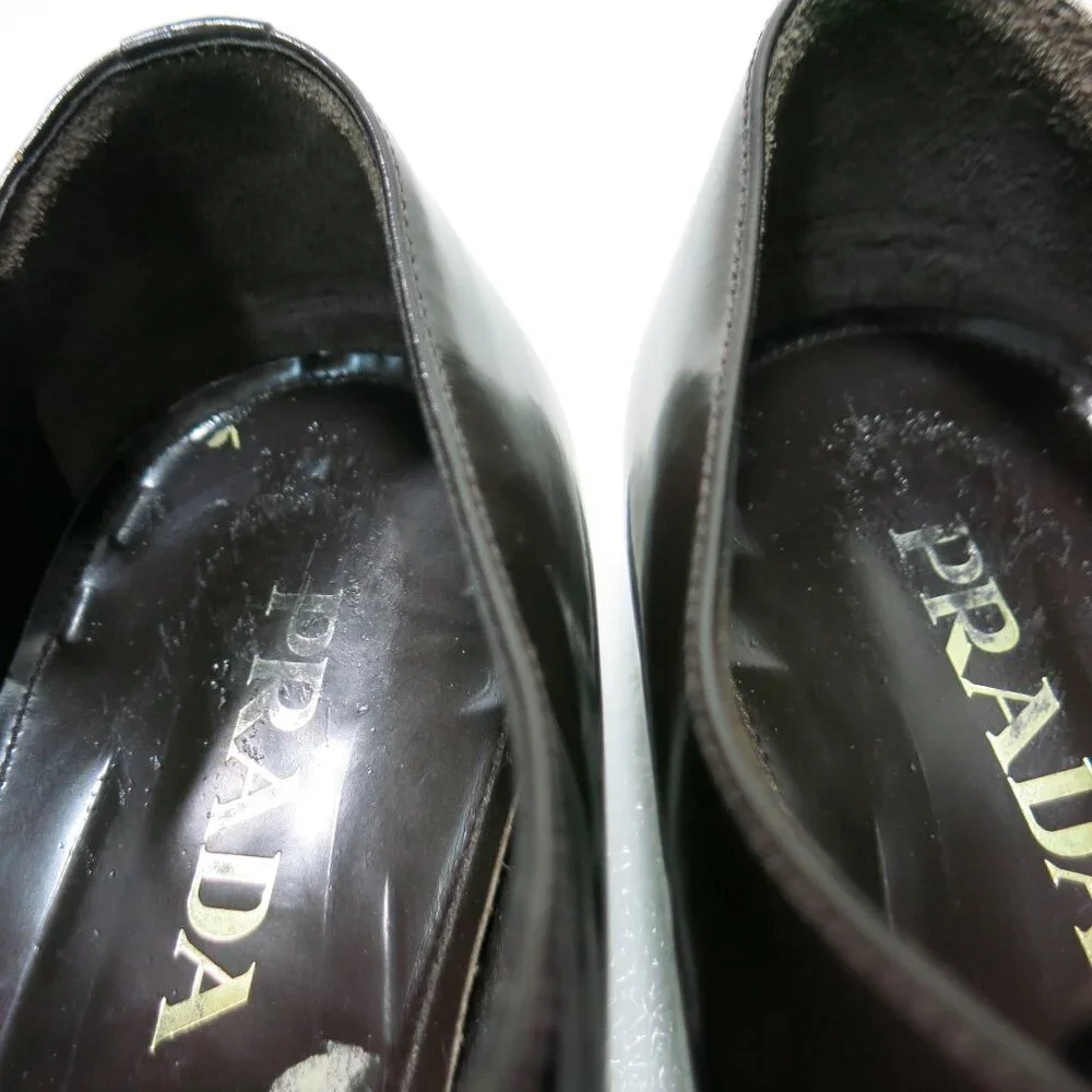 Prada Cap Toe Leather Dress oxfords Men's Footwear Shoes Men's Italy Sz 11 - Picture 7 of 10